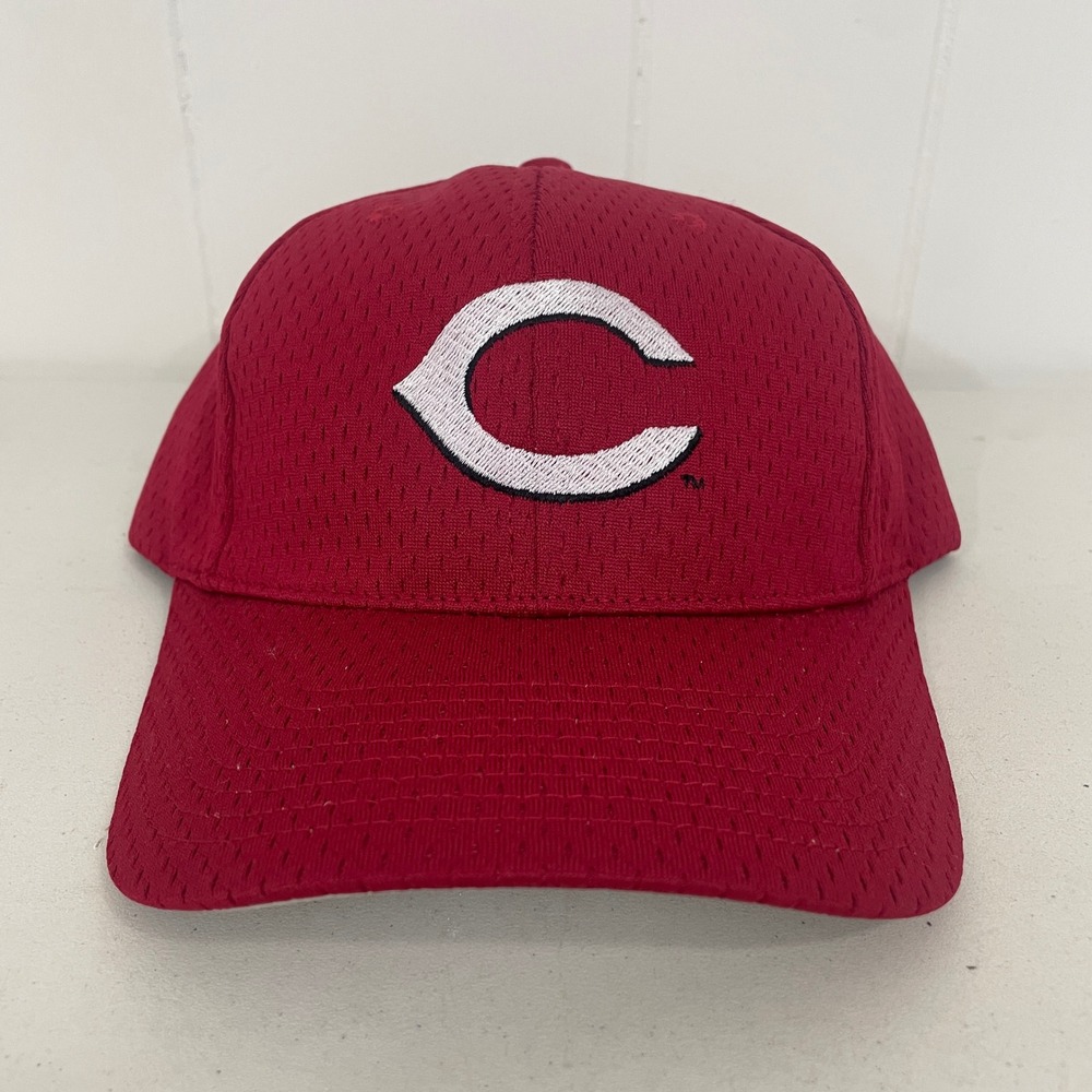 Port Authority Cincinnati Reds Mesh Hook & Loop Hat Cap Cintas Red Adult OSFA